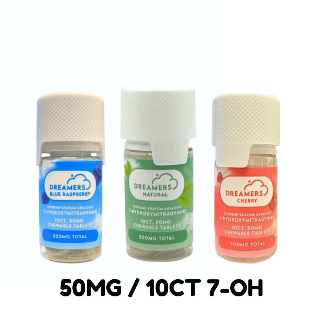Dreamers 7-OH Chewable Tablets | 50mg Each | 10ct (500mg Total)