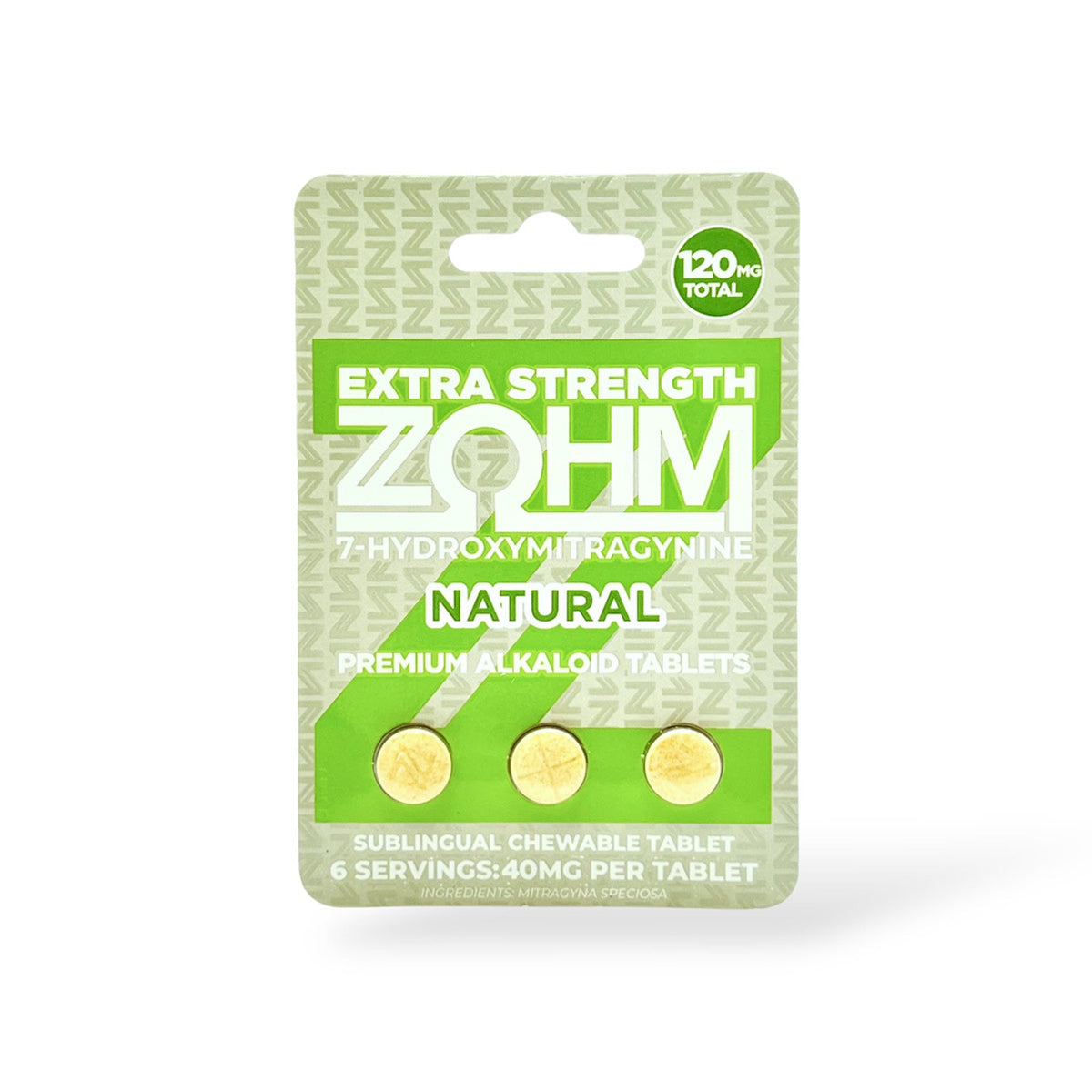 ZOHM Extra Strength 7-OH Tablets – Natural 120mg, 3ct