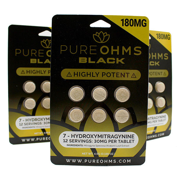Pure OHMS Black – 7-OH Highly Potent Chewable Tablets 30mg 6ct